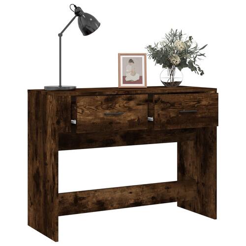 Konsolbord 100x39x75 cm konstrueret træ røget egetræsfarve