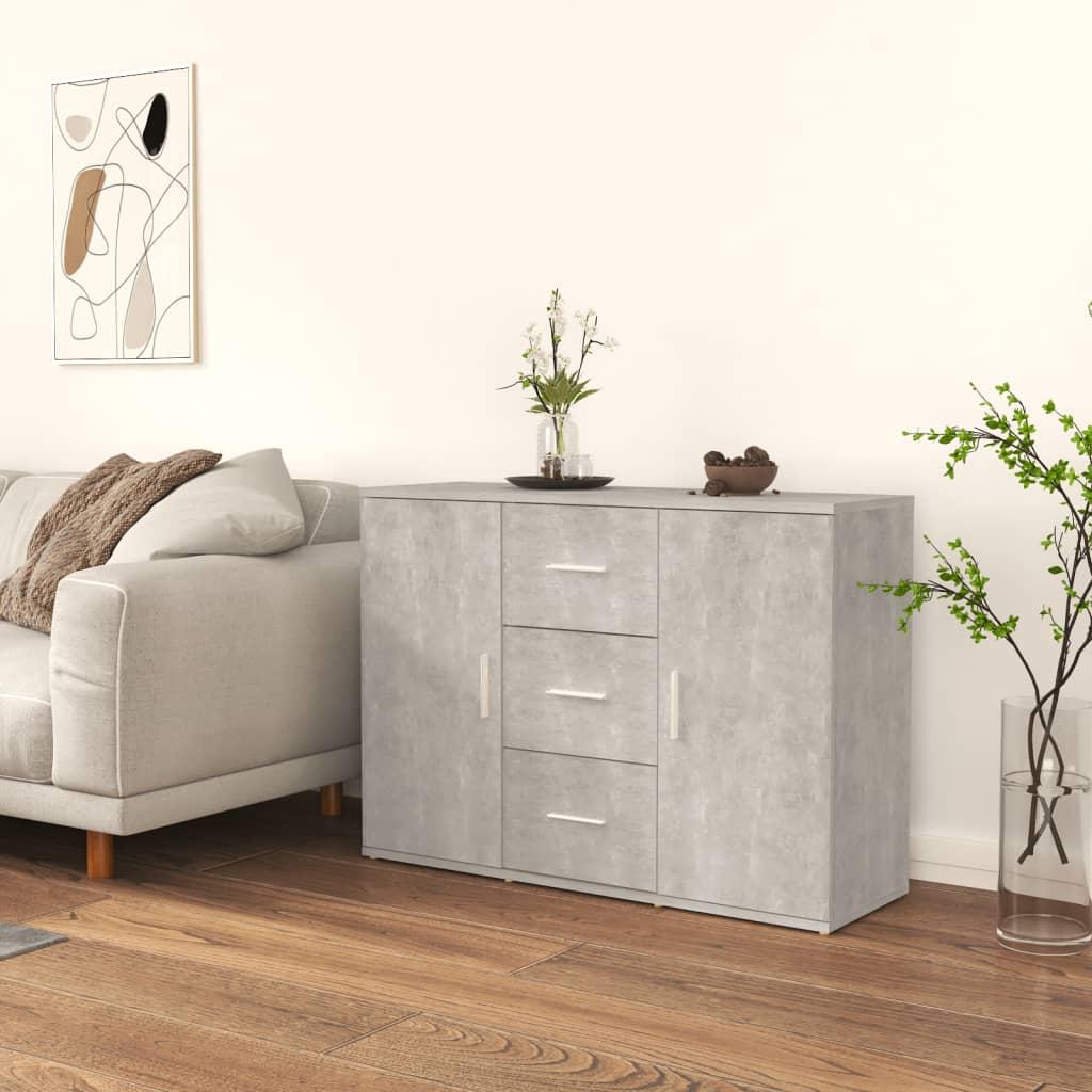 Skænk 91x29,5x65 cm konstrueret træ betongrå