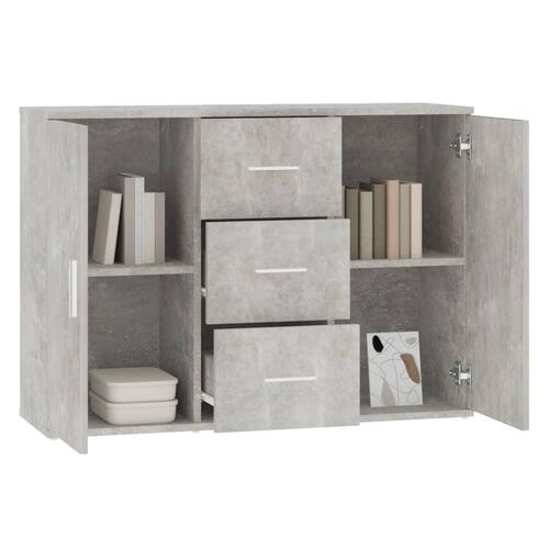 Skænk 91x29,5x65 cm konstrueret træ betongrå
