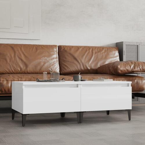 Sideborde 2 stk. 50x46x35 cm konstrueret træ hvid højglans