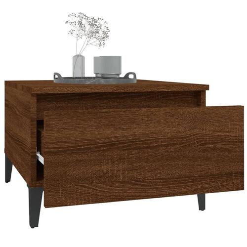 Sideborde 2 stk. 50x46x35 cm konstrueret træ brun egetræsfarve