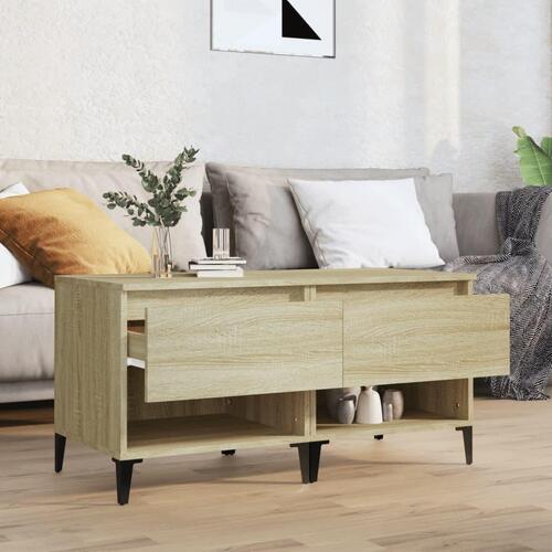 Sideborde 2 stk. 50x46x50 cm konstrueret træ sonoma-eg