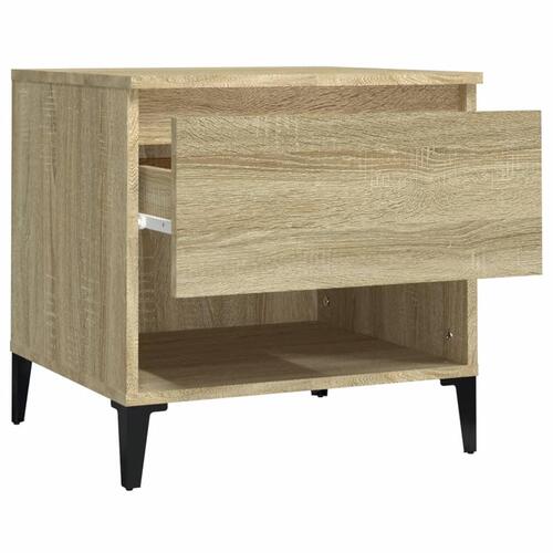 Sideborde 2 stk. 50x46x50 cm konstrueret træ sonoma-eg