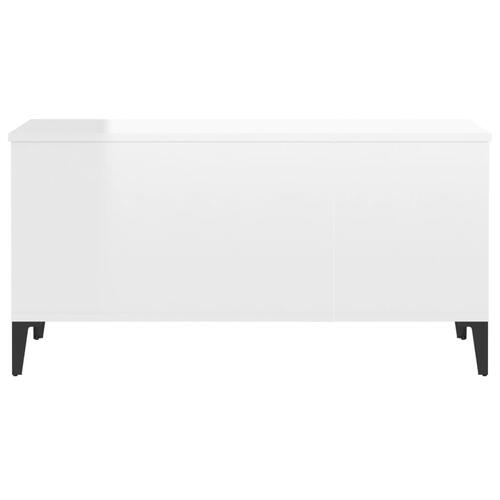 Sofabord 90x44,5x45 cm konstrueret træ hvid højglans