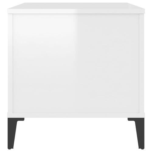 Sofabord 90x44,5x45 cm konstrueret træ hvid højglans