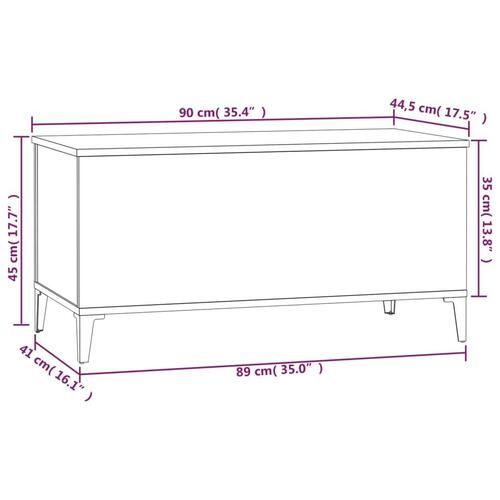 Sofabord 90x44,5x45 cm konstrueret træ hvid højglans