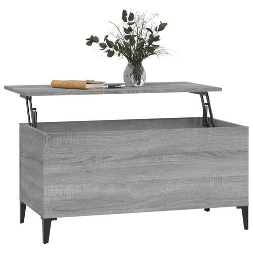 Sofabord 90x44,5x45 cm konstrueret træ sonoma-eg grå