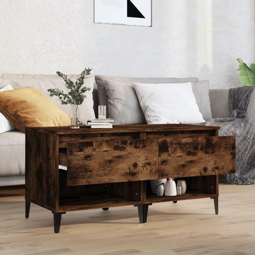 Sideborde 2 stk. 50x46x50 cm konstrueret træ røget egetræsfarve