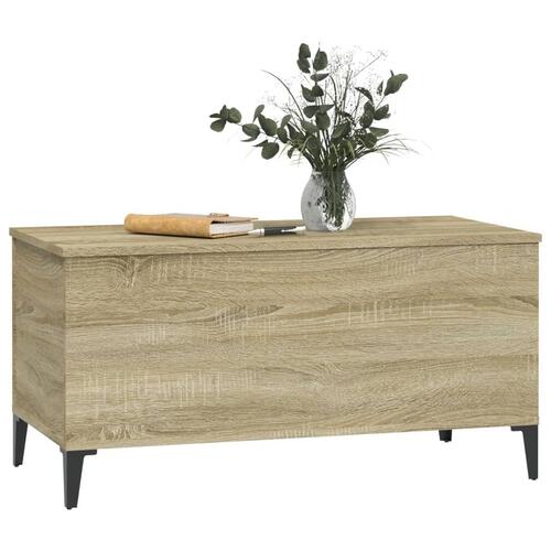 Sofabord 90x44,5x45 cm konstrueret træ sonoma-eg