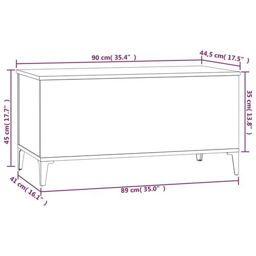 Sofabord 90x44,5x45 cm konstrueret træ sonoma-eg