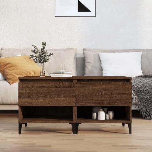 Sideborde 2 stk. 50x46x50 cm konstrueret træ brun egetræsfarve