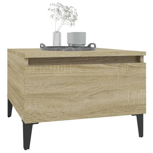 Sideborde 2 stk. 50x46x35 cm konstrueret træ sonoma-eg