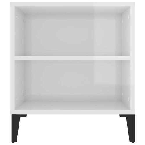 Tv-bord 102x44,5x50 cm konstrueret træ hvid højglans