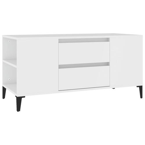 Tv-bord 102x44,5x50 cm konstrueret træ hvid