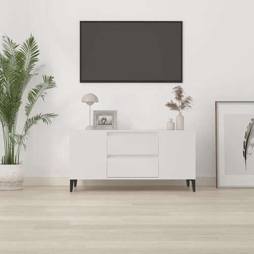 Tv-bord 102x44,5x50 cm konstrueret træ hvid