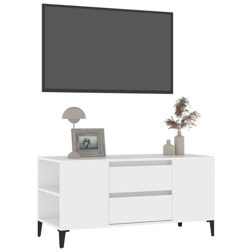 Tv-bord 102x44,5x50 cm konstrueret træ hvid