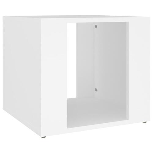 Sengebord 41x40x36 cm konstrueret træ hvid