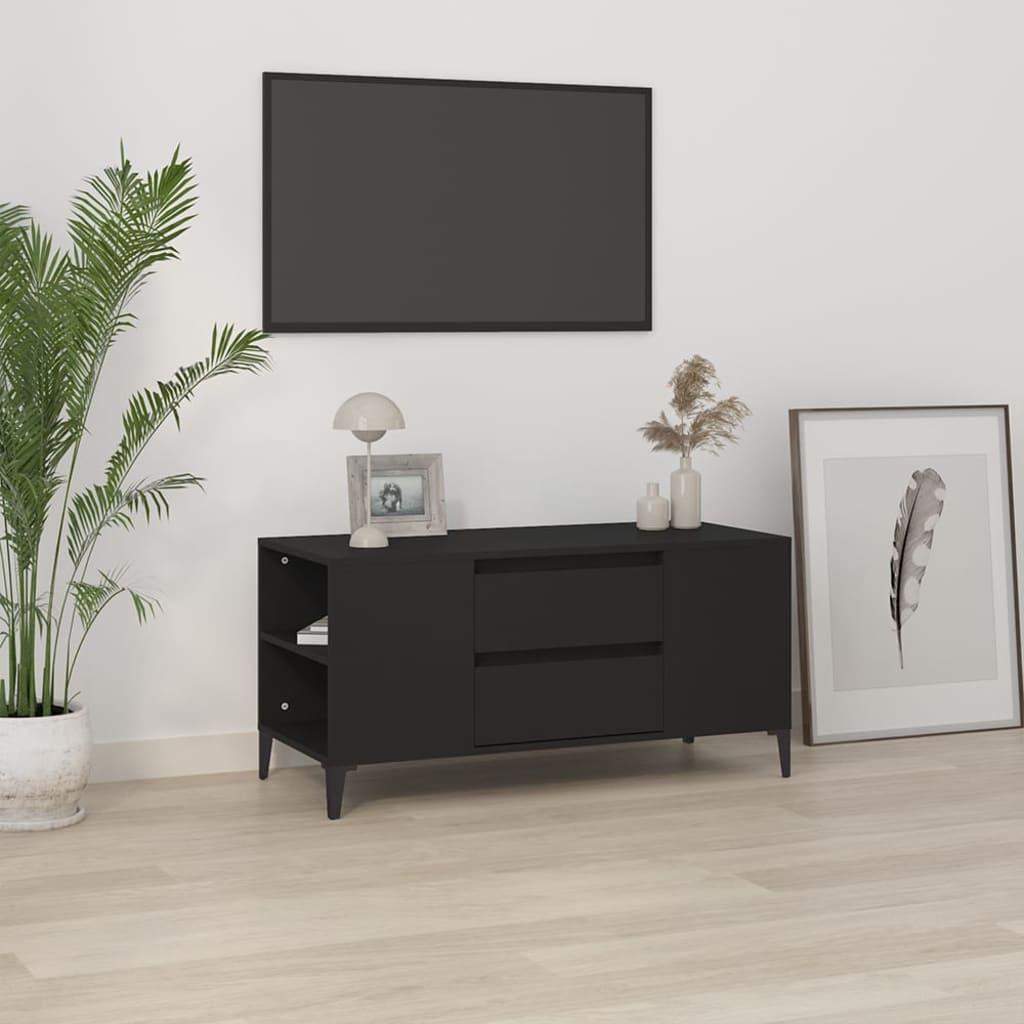 Tv-bord 102x44,5x50 cm konstrueret træ sort