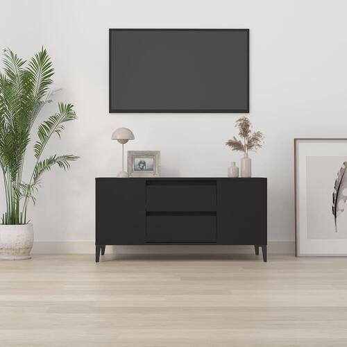 Tv-bord 102x44,5x50 cm konstrueret træ sort