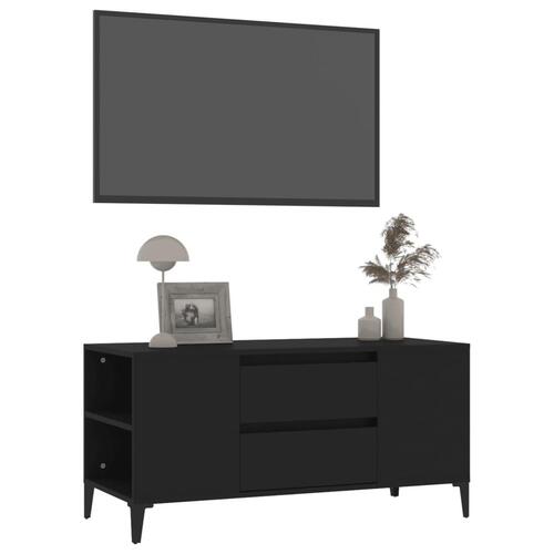 Tv-bord 102x44,5x50 cm konstrueret træ sort