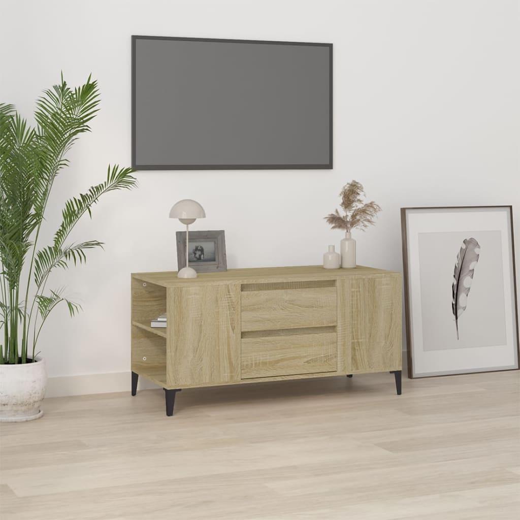 Tv-Bord 102X44,5X50 Cm Konstrueret Træ - Sonoma-eg