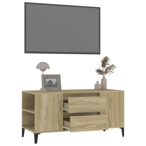 Tv-bord 102x44,5x50 cm konstrueret træ sonoma-eg