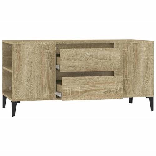 Tv-bord 102x44,5x50 cm konstrueret træ sonoma-eg