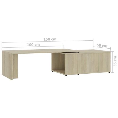 Sofabord 150x50x35 cm konstrueret træ sonoma-eg