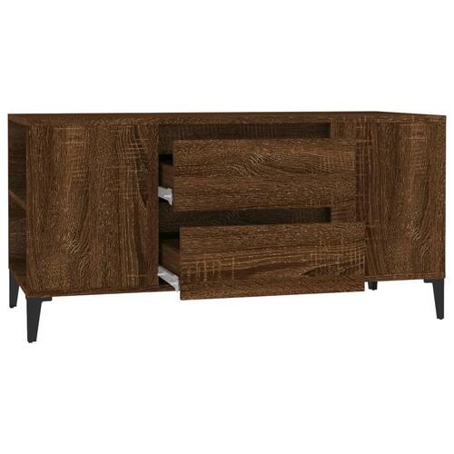 Tv-bord 102x44,5x50 cm konstrueret træ brun egetræsfarve