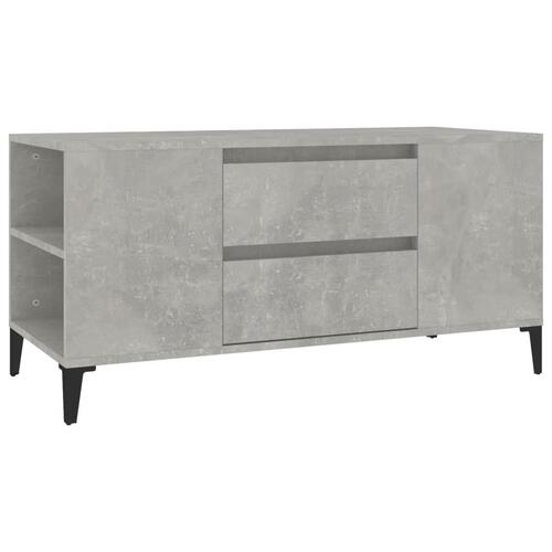 Tv-bord 102x44,5x50 cm konstrueret træ betongrå