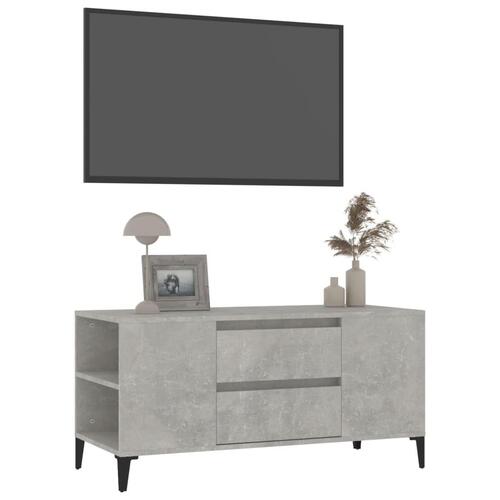 Tv-bord 102x44,5x50 cm konstrueret træ betongrå
