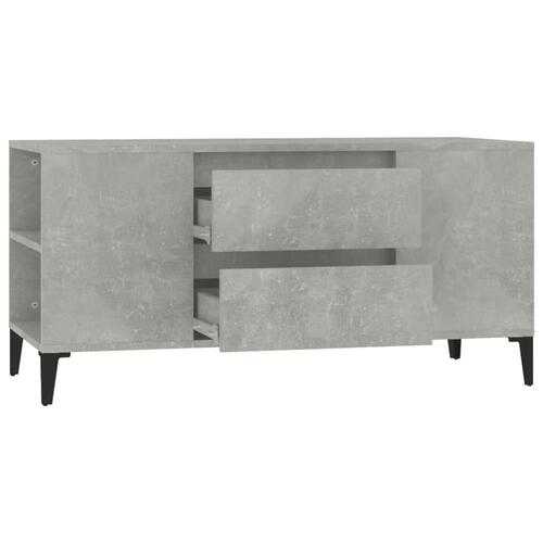 Tv-bord 102x44,5x50 cm konstrueret træ betongrå
