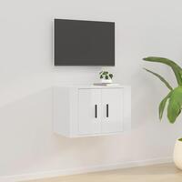 Væghængt tv-skab 57x34,5x40 cm hvid højglans
