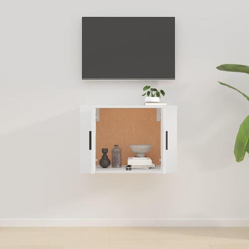 Væghængt tv-skab 57x34,5x40 cm hvid højglans