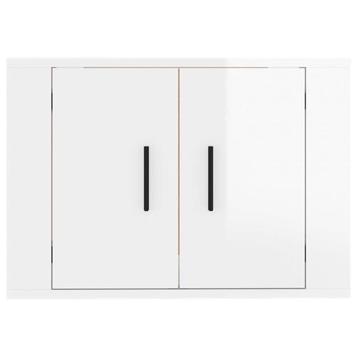 Væghængt tv-skab 57x34,5x40 cm hvid højglans
