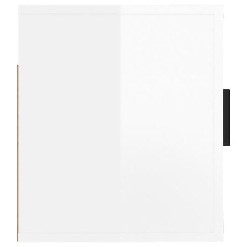 Væghængt tv-skab 57x34,5x40 cm hvid højglans