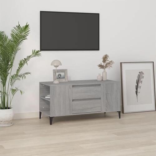 Tv-bord 102x44,5x50 cm konstrueret træ grå sonoma-eg