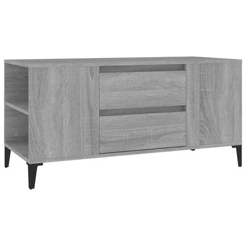 Tv-bord 102x44,5x50 cm konstrueret træ grå sonoma-eg