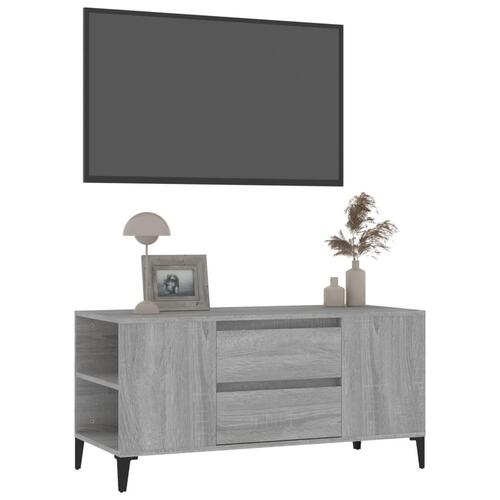 Tv-bord 102x44,5x50 cm konstrueret træ grå sonoma-eg