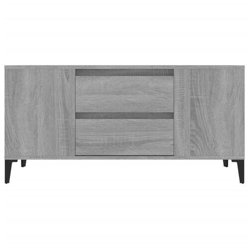 Tv-bord 102x44,5x50 cm konstrueret træ grå sonoma-eg