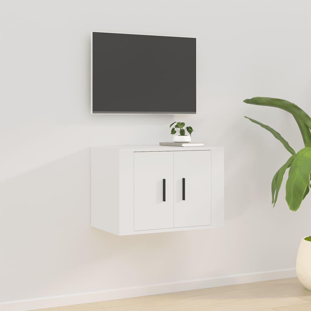 Væghængt tv-skab 57x34,5x40 cm hvid