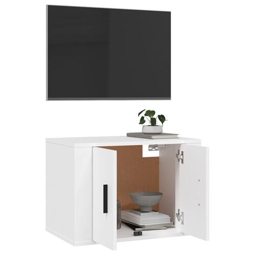 Væghængt tv-skab 57x34,5x40 cm hvid