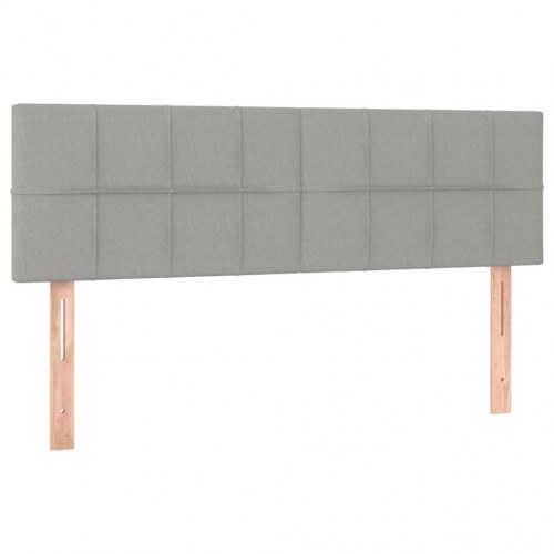 Kontinentalseng med madras 140x190 cm - stof, lysegrå