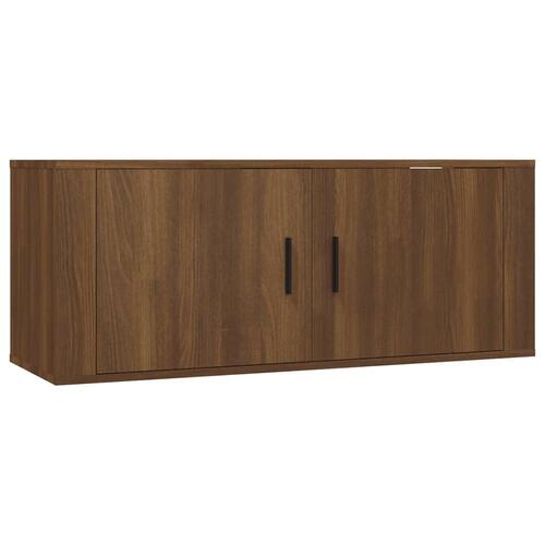 Væghængt tv-skab 100x34,5x40 cm brun egetræ