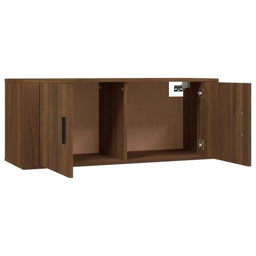 Væghængt tv-skab 100x34,5x40 cm brun egetræ