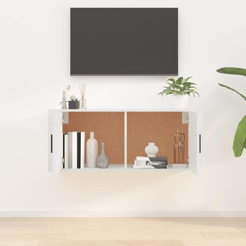 Væghængt tv-skab 100x34,5x40 cm hvid højglans