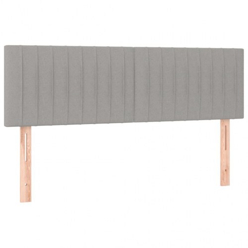 Kontinentalseng med madras 140×190 cm - stof, lysegrå