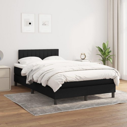 Kontinentalseng med madras 120×200 cm - stof, sort