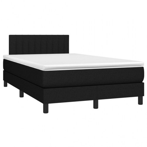 Kontinentalseng med madras 120×200 cm - stof, sort