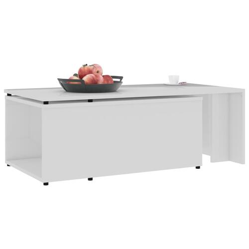 Sofabord 150x50x35 cm konstrueret træ hvid højglans